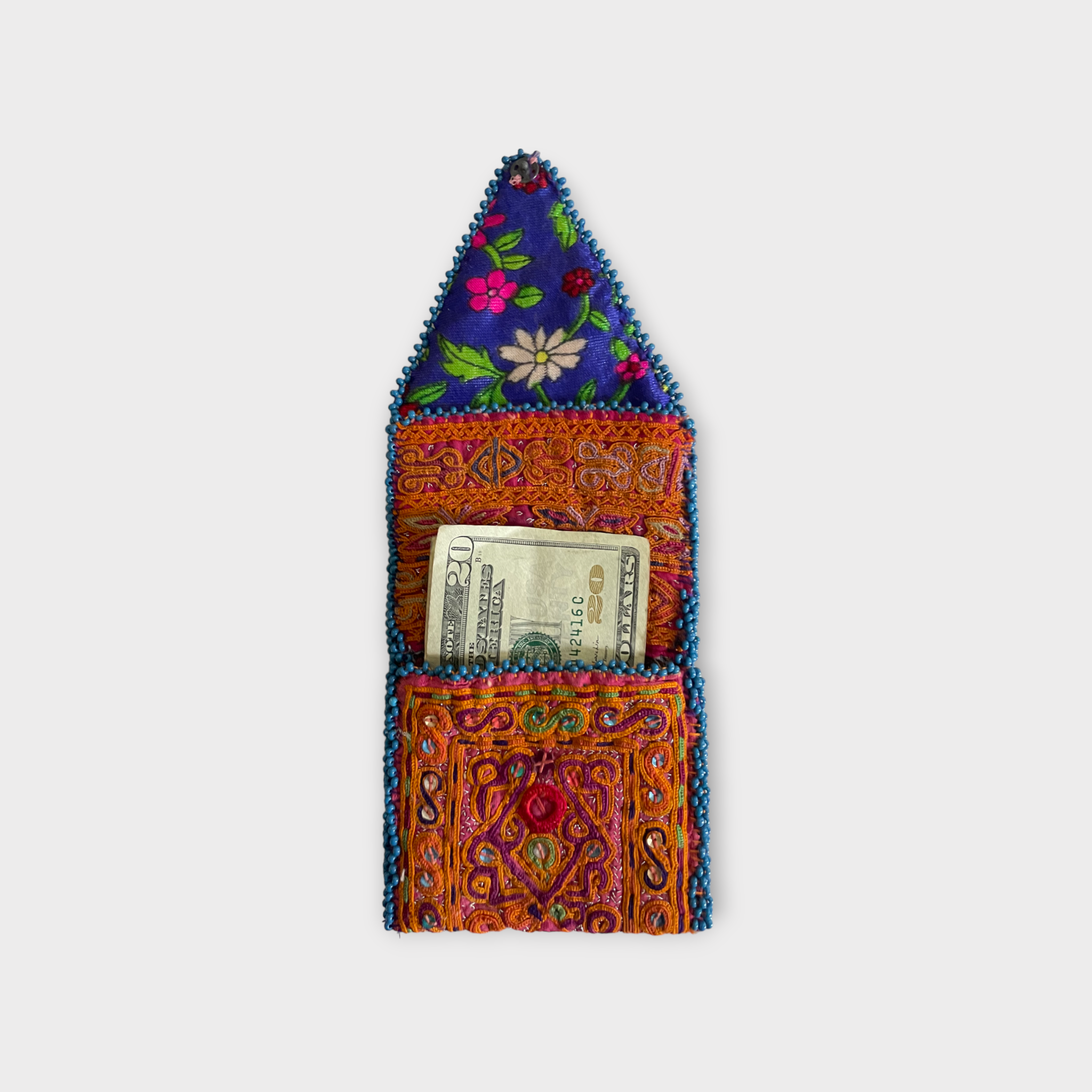 Vintage Pashtun tribe wallet, 1940 Afghanistan