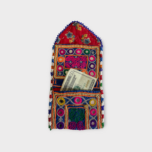 Vintage Pashtun tribe wallet, 1940 Afghanistan