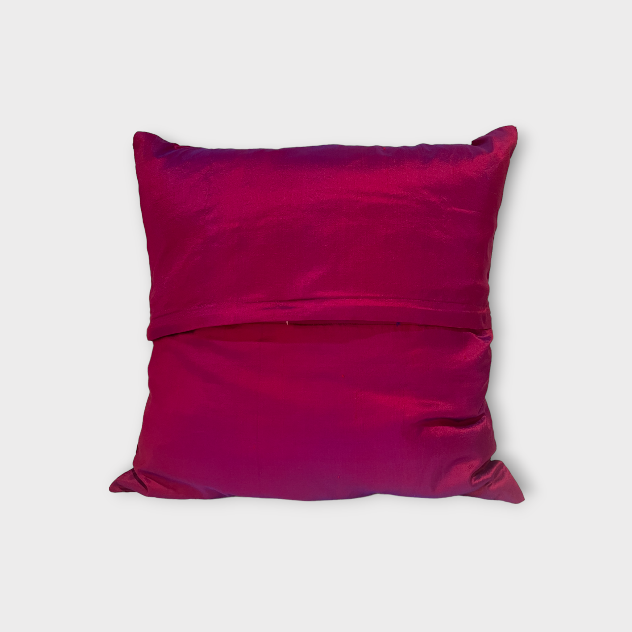 Exclusive silk pillow cover with vintage Pashtun panel