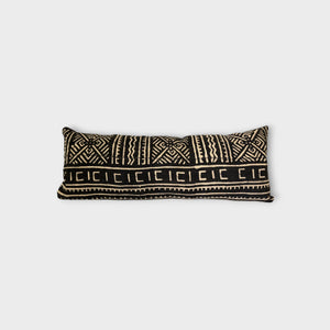 Black and creme mudcloth lumbar pillow, West Afrika