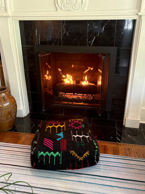 Berber pouf made of vintage rugs