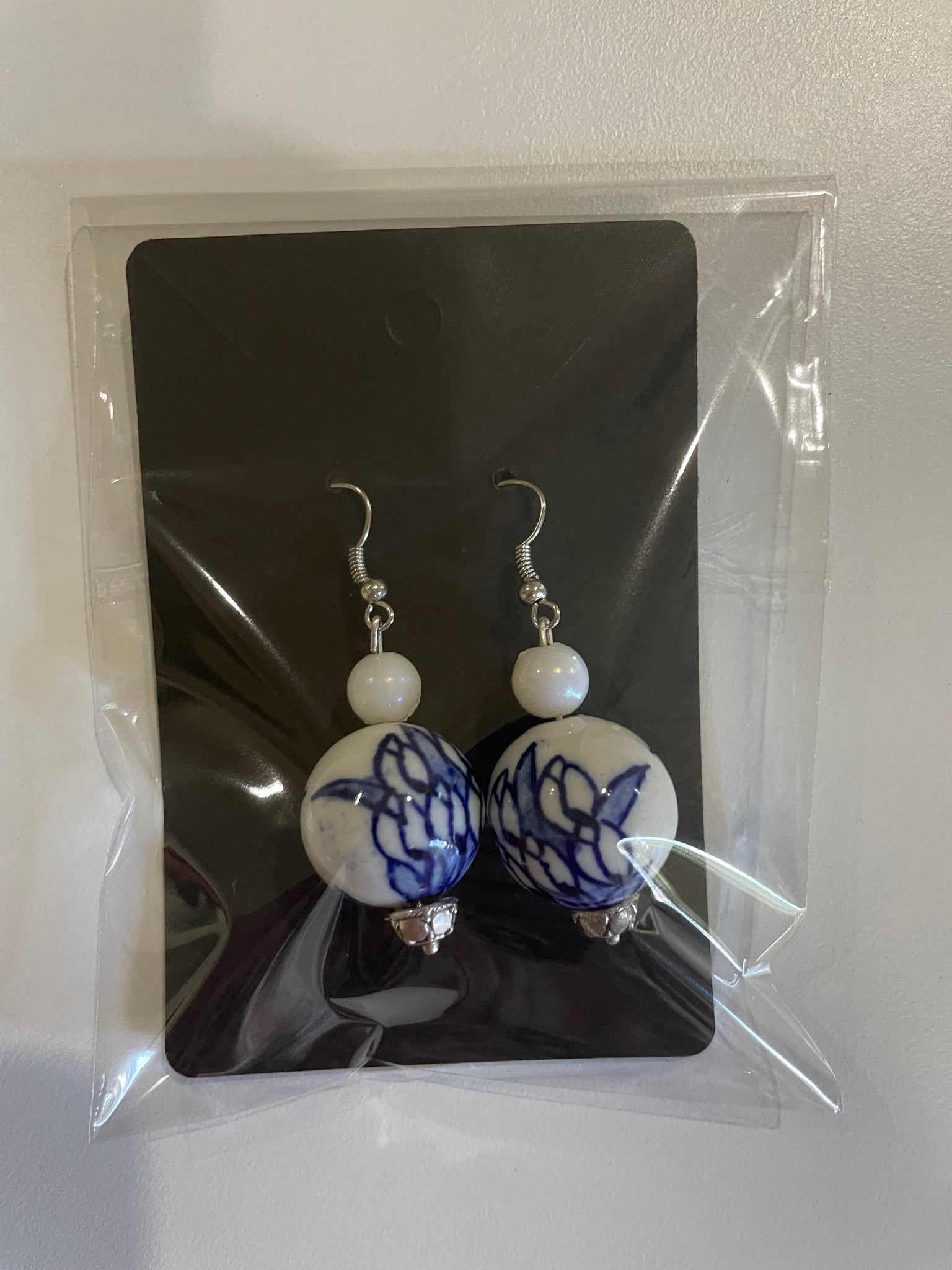 Delft blue ceramic earrings WINDMILL