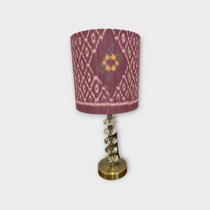Ikat lamp with gold and crystal base