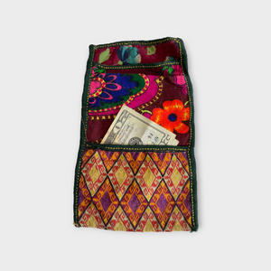 Vintage Hazara Tribe Silk Wallet from the 1940s, Ghazni, Afghanistan