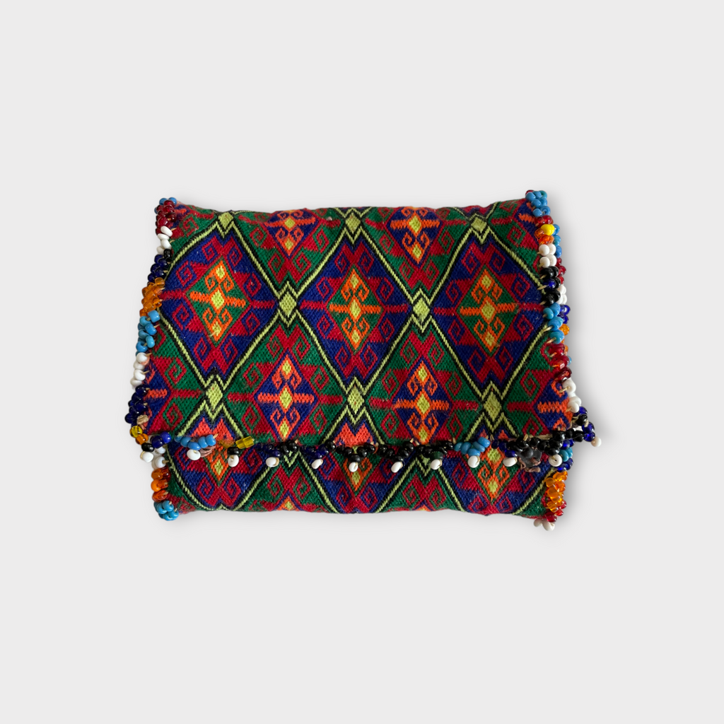 Vintage Hazara Tribe Silk Wallet from the 1940s, Ghazni, Afghanistan