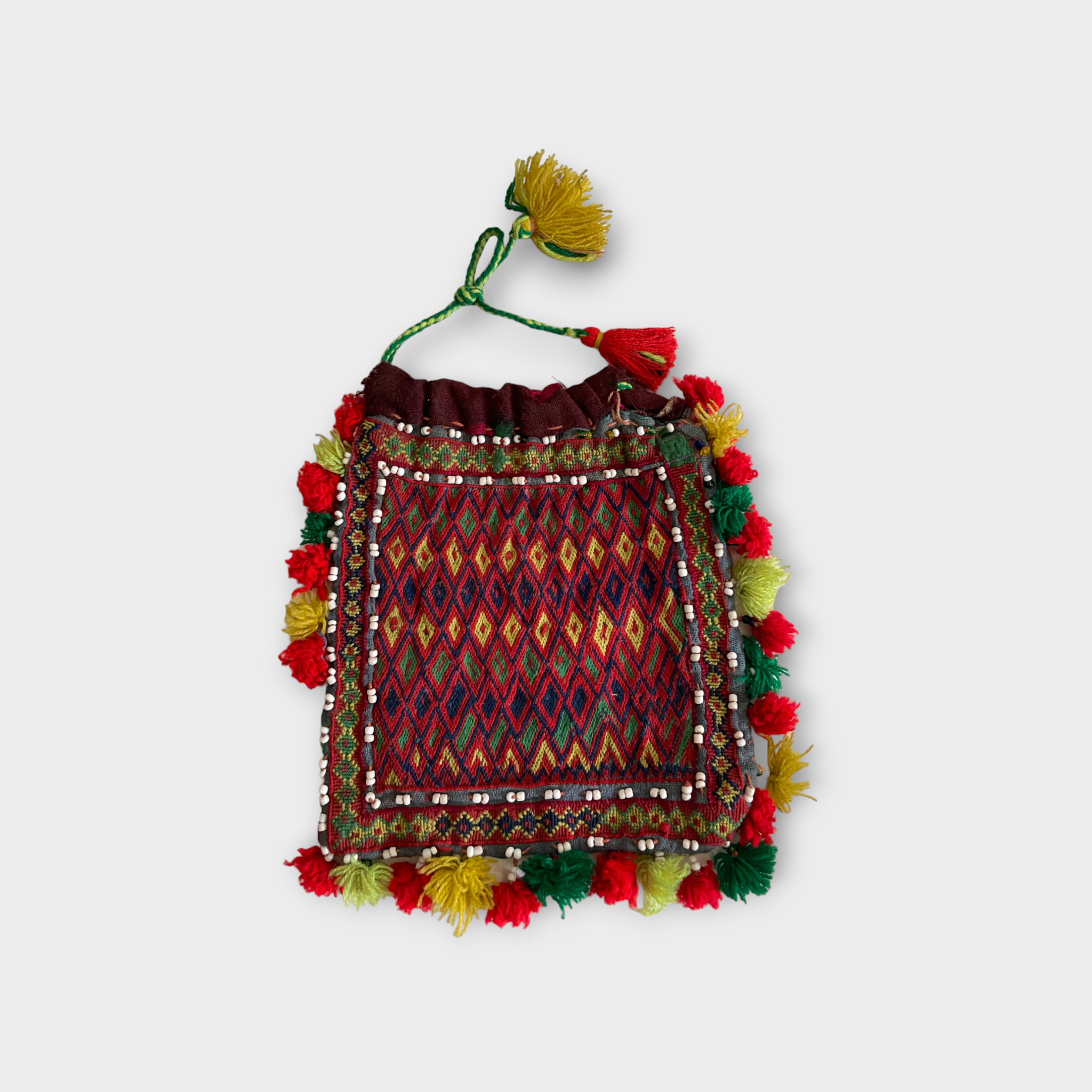 Vintage Hazara Tribe Silk bag from the 1940s, Ghazni, Afghanistan