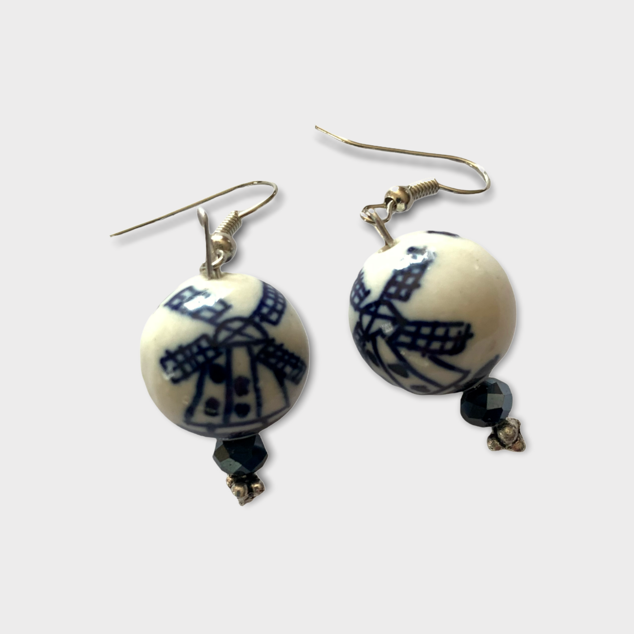 Delft blue ceramic set of bracelet and earrings WINDMILL